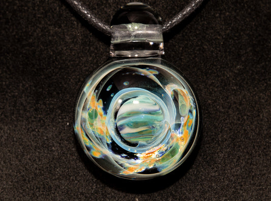 Cosmic Comet Glass Pendant | Space Jewelry | Handmade Galaxy Necklace | Celestial Art Glass | Astronomer Gifts