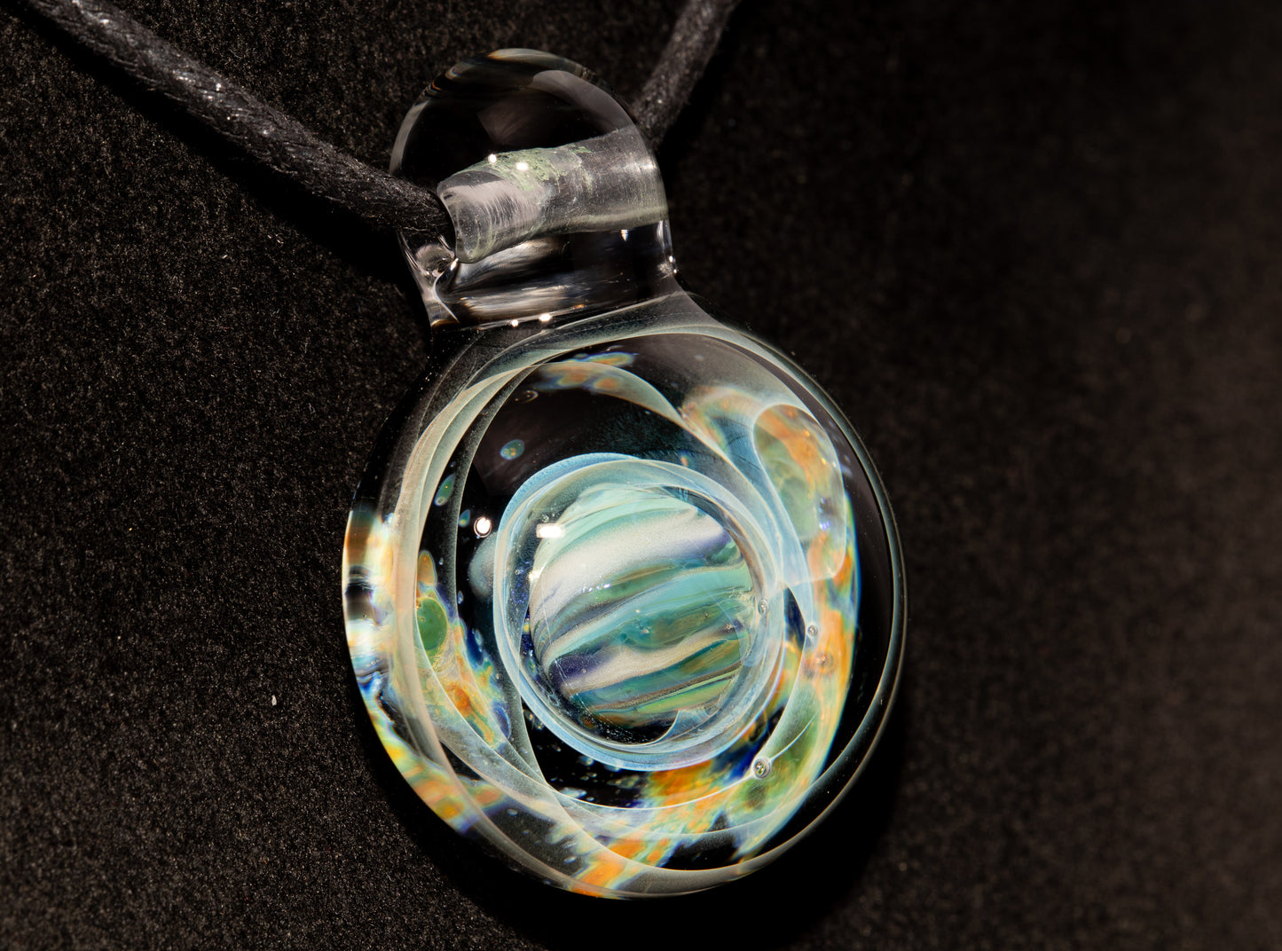 Cosmic Comet Glass Pendant | Space Jewelry | Handmade Galaxy Necklace | Celestial Art Glass | Astronomer Gifts
