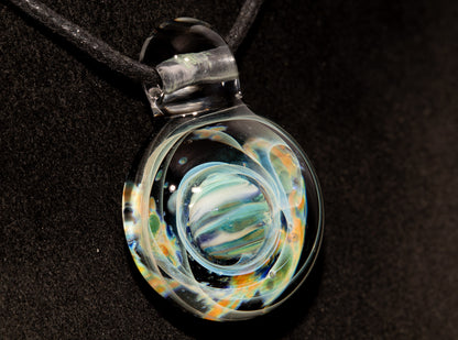 Cosmic Comet Glass Pendant | Space Jewelry | Handmade Galaxy Necklace | Celestial Art Glass | Astronomer Gifts
