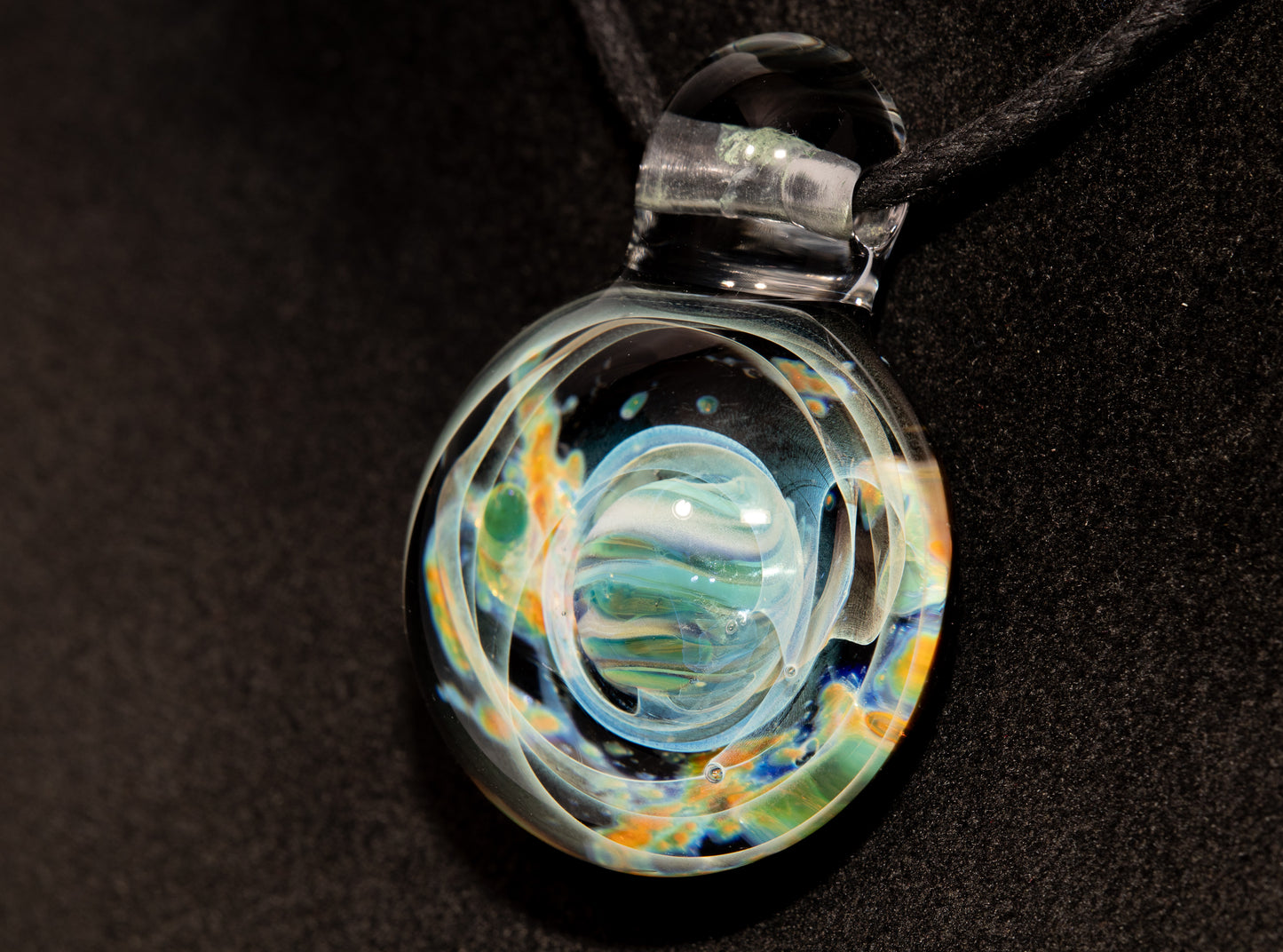 Cosmic Comet Glass Pendant | Space Jewelry | Handmade Galaxy Necklace | Celestial Art Glass | Astronomer Gifts
