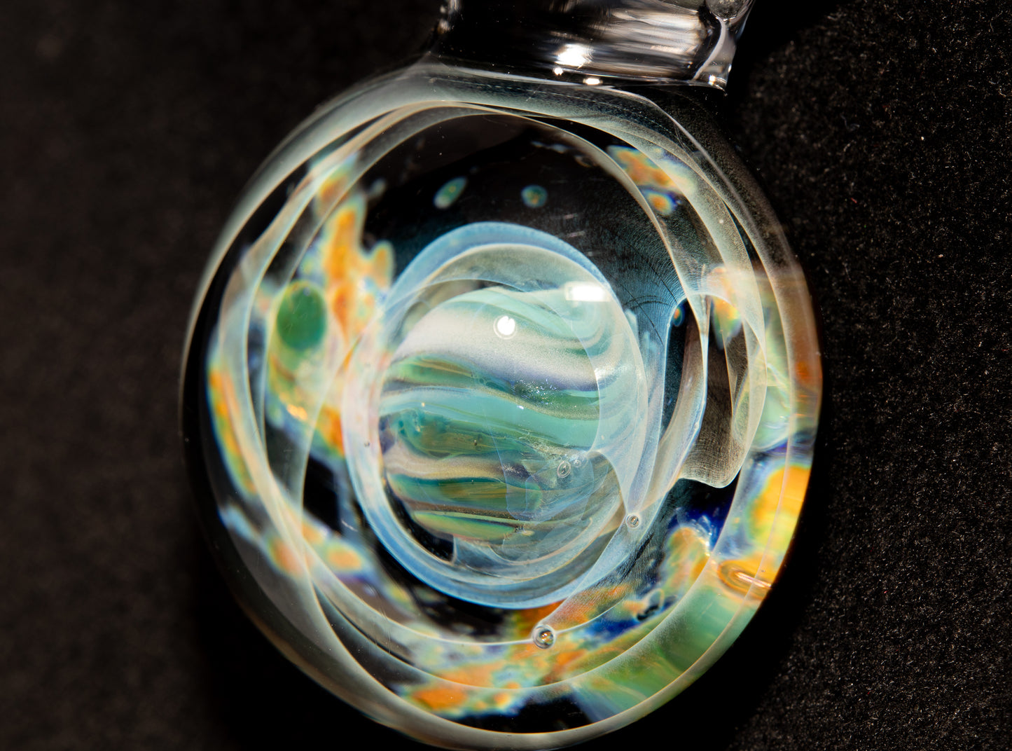 Cosmic Comet Glass Pendant | Space Jewelry | Handmade Galaxy Necklace | Celestial Art Glass | Astronomer Gifts