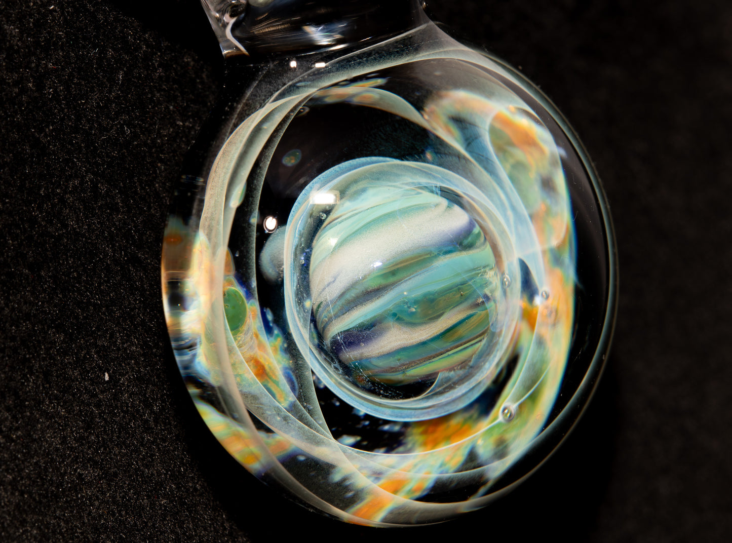 Cosmic Comet Glass Pendant | Space Jewelry | Handmade Galaxy Necklace | Celestial Art Glass | Astronomer Gifts