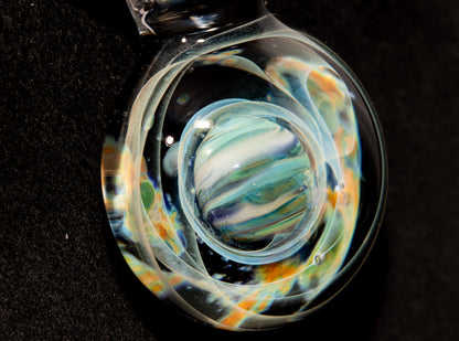 Cosmic Comet Glass Pendant | Space Jewelry | Handmade Galaxy Necklace | Celestial Art Glass | Astronomer Gifts