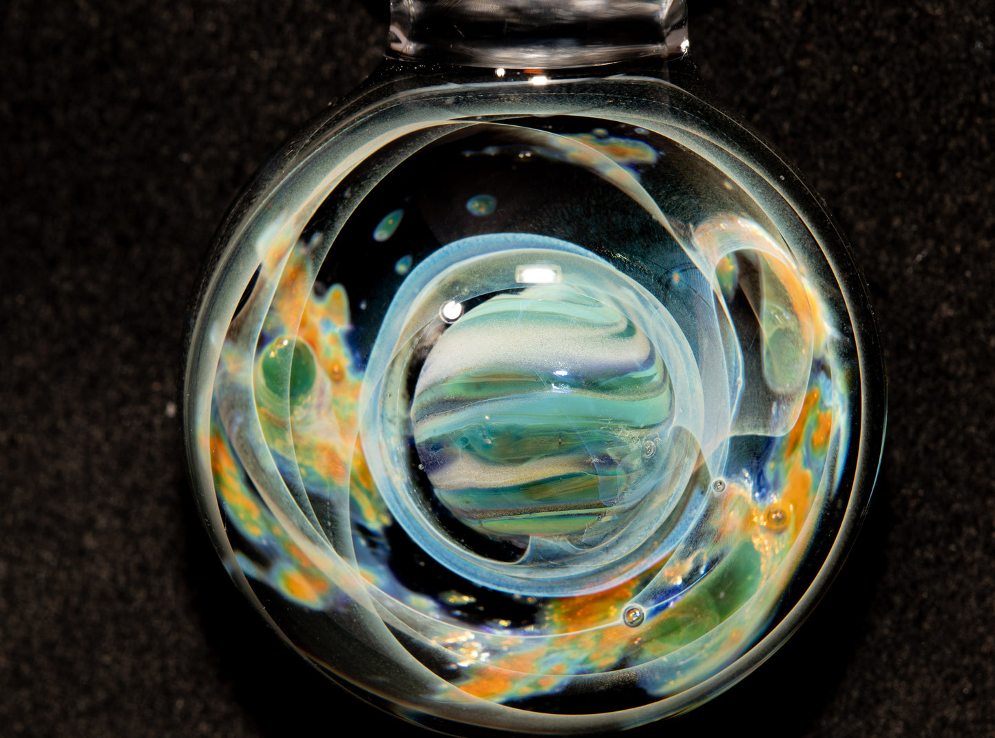 Cosmic Comet Glass Pendant | Space Jewelry | Handmade Galaxy Necklace | Celestial Art Glass | Astronomer Gifts