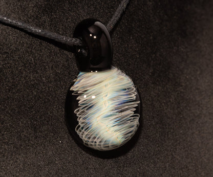 Silver Fumed Spiral Pendant | Tornado Twist Glass Necklace | Storm Chaser Artisan Jewelry | Handblown Borosilicate Art