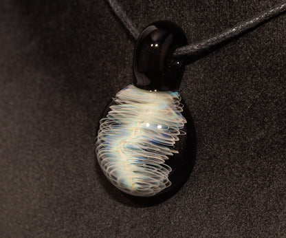 Silver Fumed Spiral Pendant | Tornado Twist Glass Necklace | Storm Chaser Artisan Jewelry | Handblown Borosilicate Art