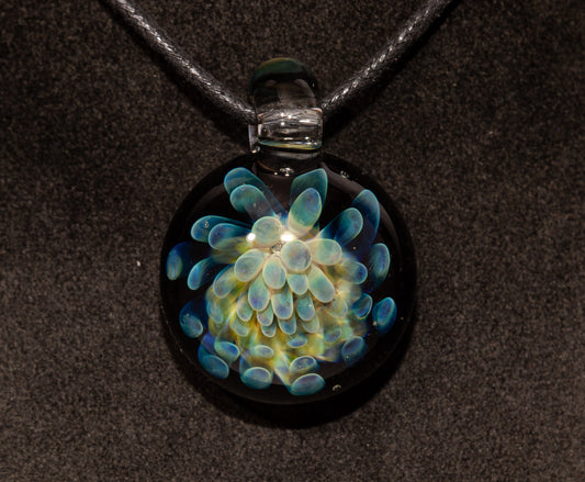 Galaxy Dot Implosion Pendant | Ocean-Inspired Glass Jewelry | Nebula Floral Necklace | Handblown Art Glass Gifts