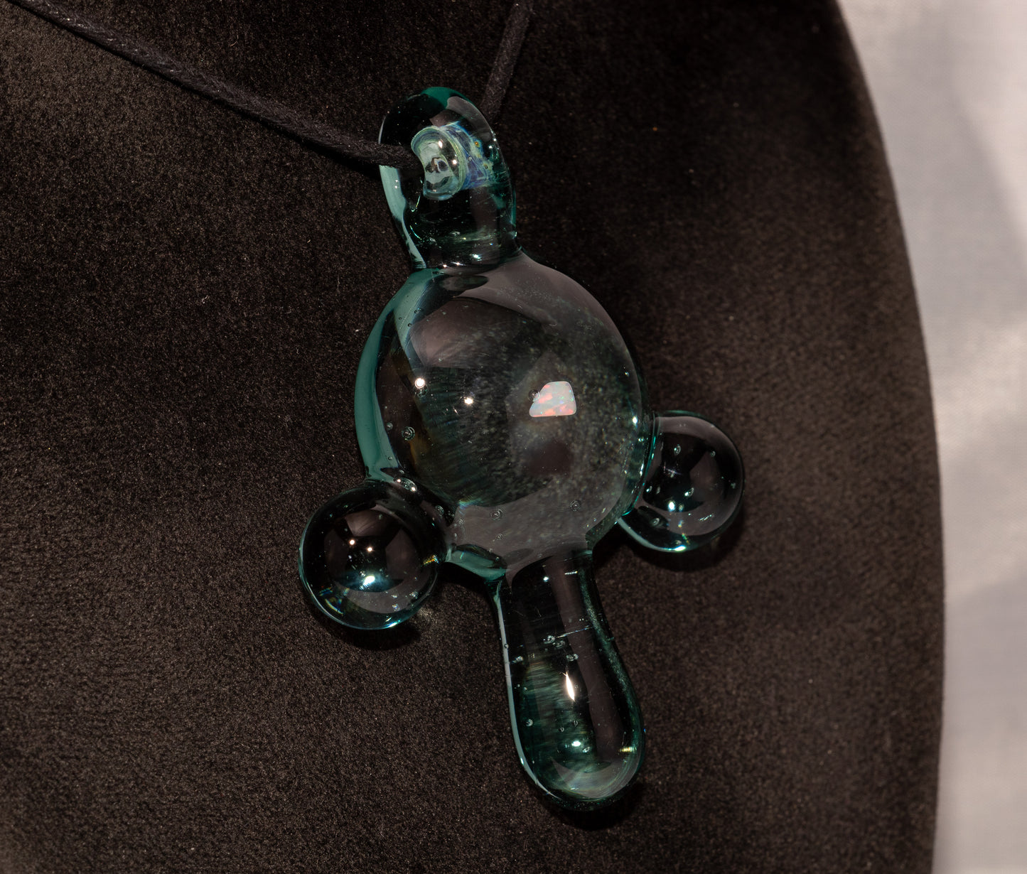 Handblown Opal Pendant | Silver-Striking Glass Amulet Art | Color-Shifting Talisman Borosilicate Gift