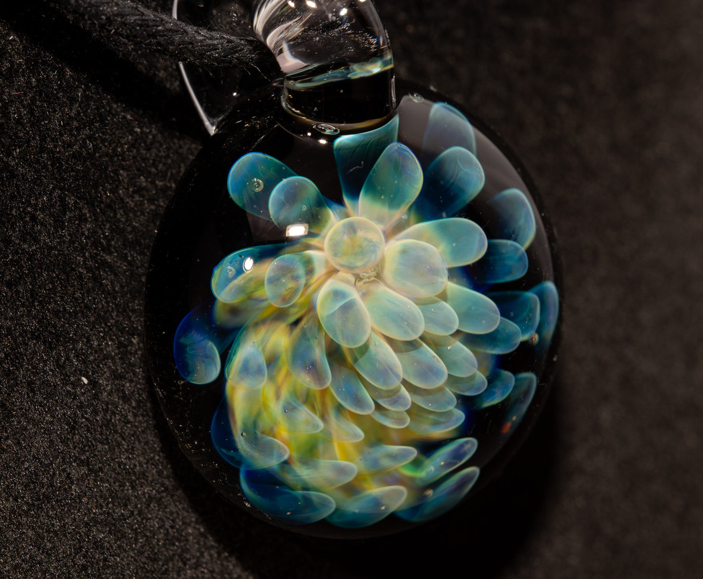 Galaxy Dot Implosion Pendant | Ocean-Inspired Glass Jewelry | Nebula Floral Necklace | Handblown Art Glass Gifts