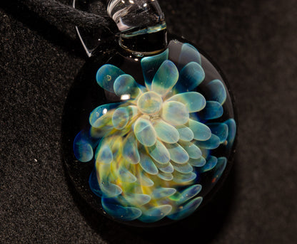 Galaxy Dot Implosion Pendant | Ocean-Inspired Glass Jewelry | Nebula Floral Necklace | Handblown Art Glass Gifts
