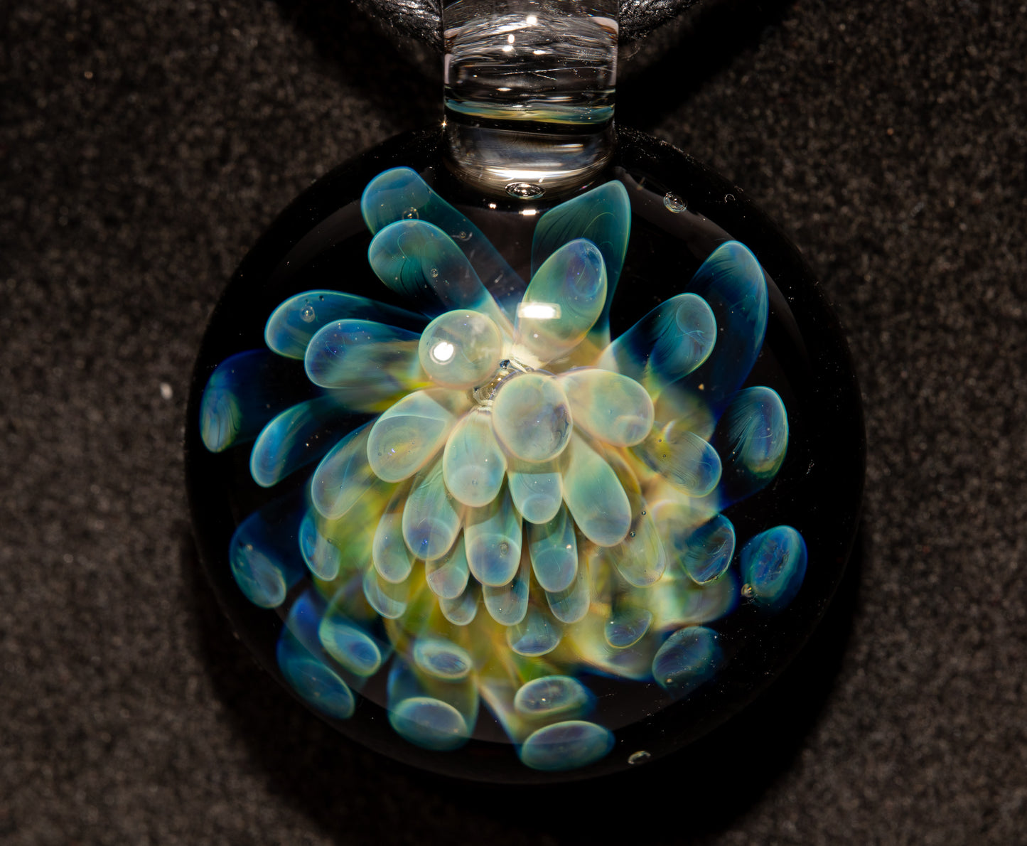 Galaxy Dot Implosion Pendant | Ocean-Inspired Glass Jewelry | Nebula Floral Necklace | Handblown Art Glass Gifts