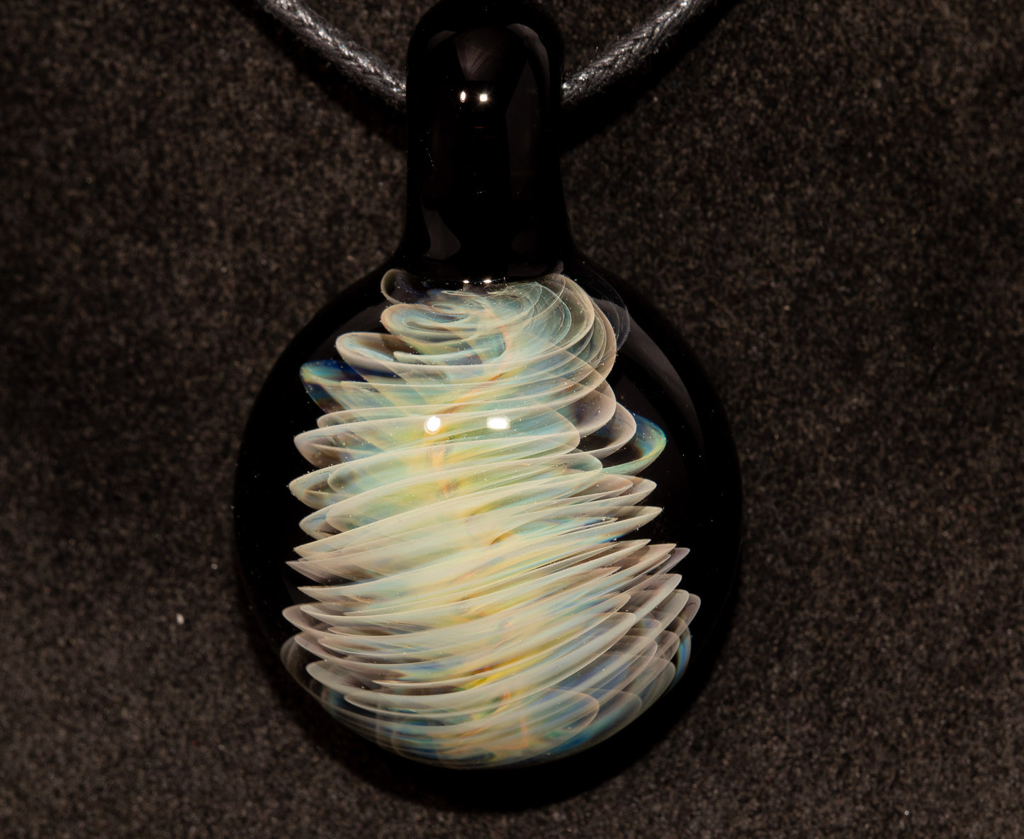 Twisted Silver Fume Pendant | Long Spiral Glass Necklace | Storm Chaser Handmade Glass Jewelry | Artisan Craft Design