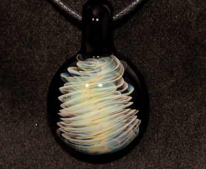 Twisted Silver Fume Pendant | Long Spiral Glass Necklace | Storm Chaser Handmade Glass Jewelry | Artisan Craft Design