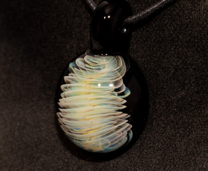 Twisted Silver Fume Pendant | Long Spiral Glass Necklace | Storm Chaser Handmade Glass Jewelry | Artisan Craft Design