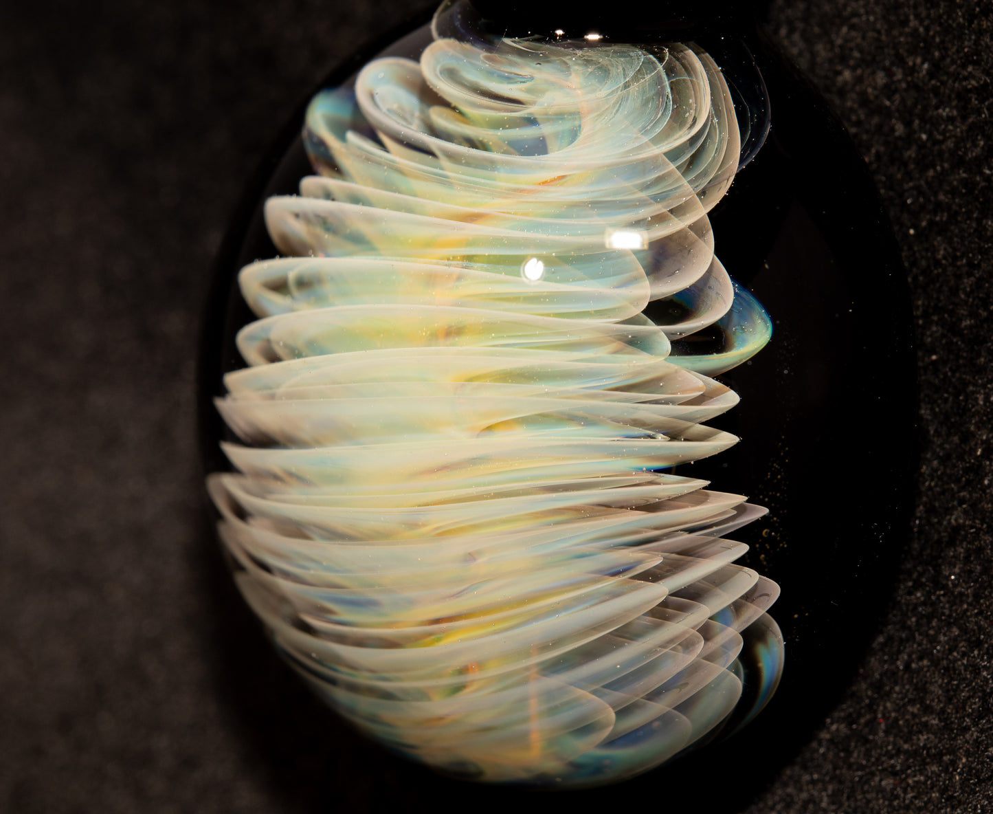 Twisted Silver Fume Pendant | Long Spiral Glass Necklace | Storm Chaser Handmade Glass Jewelry | Artisan Craft Design