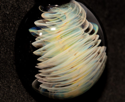 Twisted Silver Fume Pendant | Long Spiral Glass Necklace | Storm Chaser Handmade Glass Jewelry | Artisan Craft Design