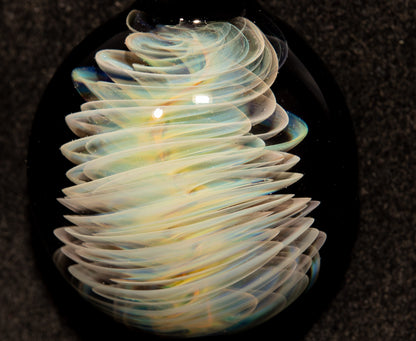 Twisted Silver Fume Pendant | Long Spiral Glass Necklace | Storm Chaser Handmade Glass Jewelry | Artisan Craft Design