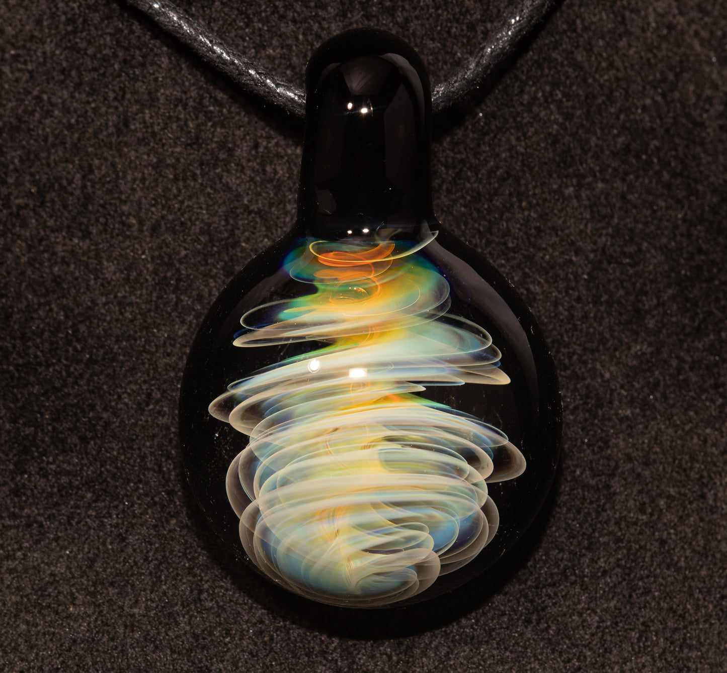 Tornado Twist Pendant | Silver Fumed Glass Necklace | Storm Chaser Borosilicate Jewelry | Handcrafted Artisan Pendant