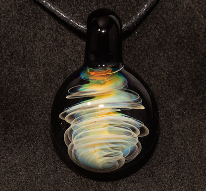 Tornado Twist Pendant | Silver Fumed Glass Necklace | Storm Chaser Borosilicate Jewelry | Handcrafted Artisan Pendant