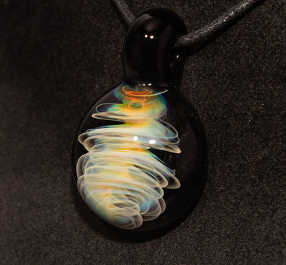 Tornado Twist Pendant | Silver Fumed Glass Necklace | Storm Chaser Borosilicate Jewelry | Handcrafted Artisan Pendant