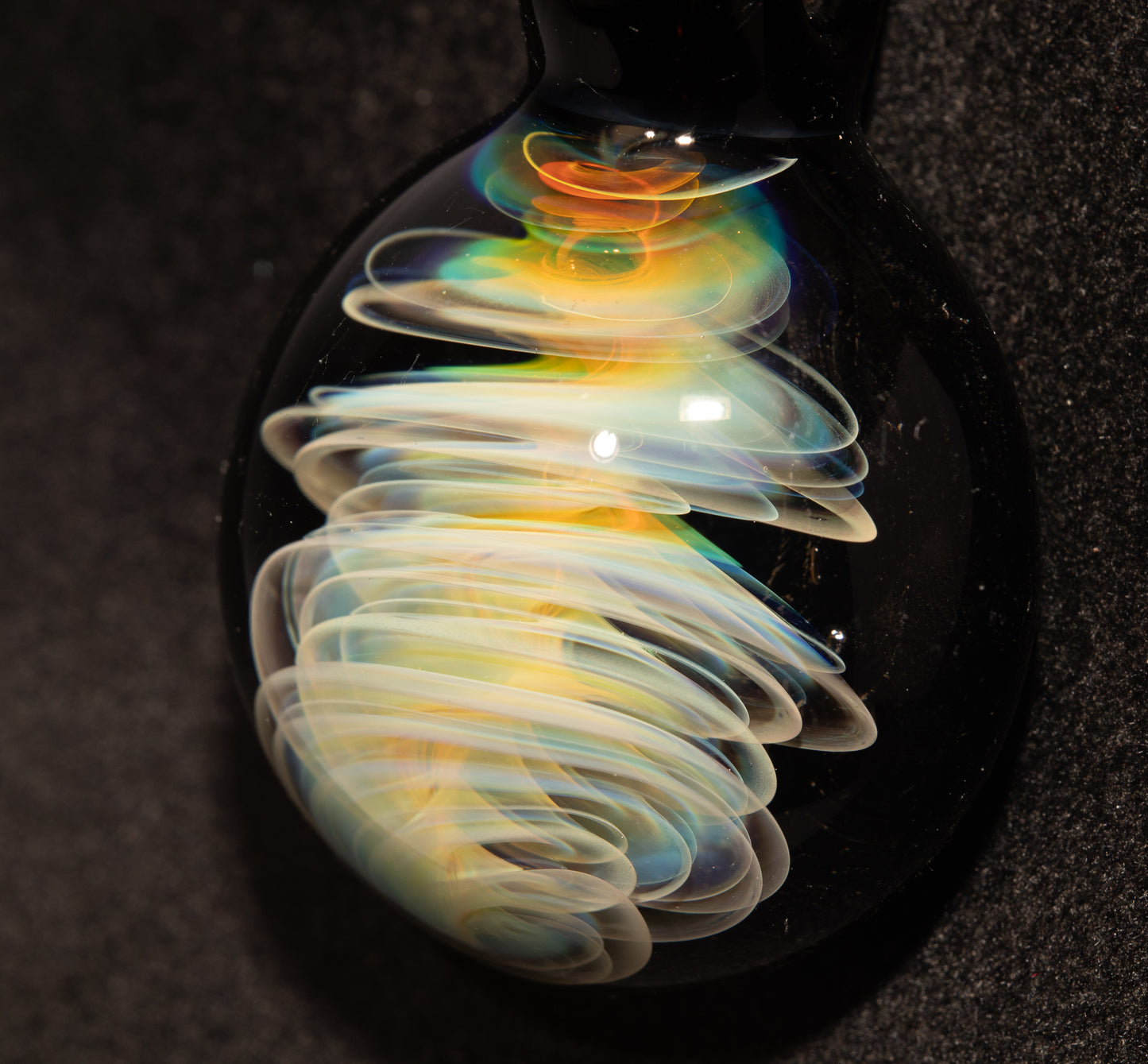 Tornado Twist Pendant | Silver Fumed Glass Necklace | Storm Chaser Borosilicate Jewelry | Handcrafted Artisan Pendant