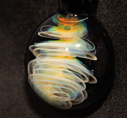 Tornado Twist Pendant | Silver Fumed Glass Necklace | Storm Chaser Borosilicate Jewelry | Handcrafted Artisan Pendant