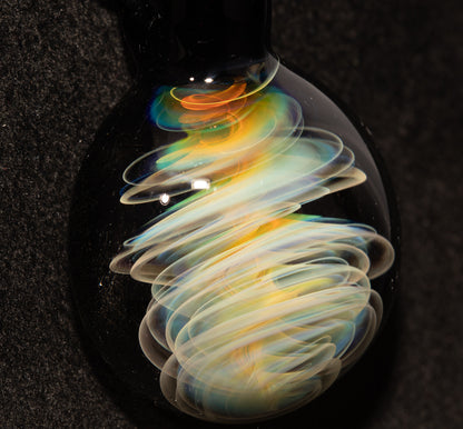 Tornado Twist Pendant | Silver Fumed Glass Necklace | Storm Chaser Borosilicate Jewelry | Handcrafted Artisan Pendant