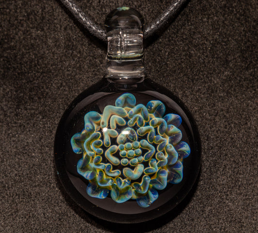 Dahlia Flower Glass Pendant Handmade Necklace Artisan Jewelry Collector Art Gift