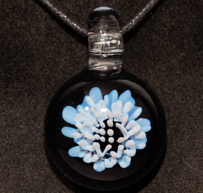Dahlia Flower Glass Pendant Handmade Necklace Artisan Jewelry Collector Art Gift