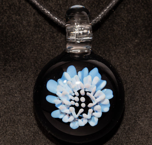 Dahlia Flower Glass Pendant Handmade Necklace Artisan Jewelry Collector Art Gift