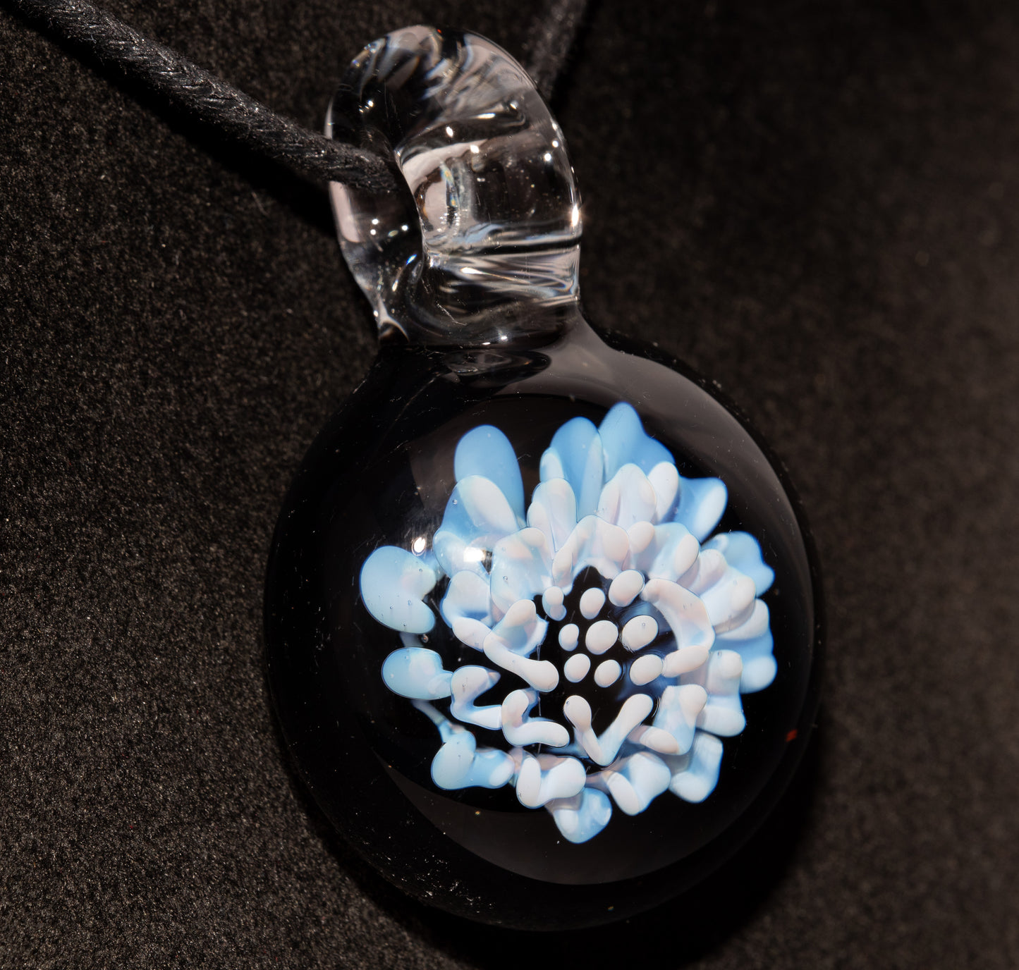 Dahlia Flower Glass Pendant Handmade Necklace Artisan Jewelry Collector Art Gift
