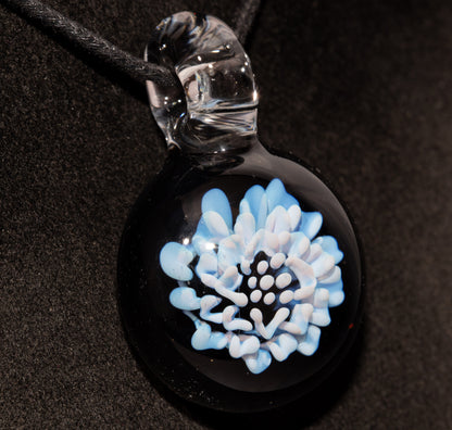 Dahlia Flower Glass Pendant Handmade Necklace Artisan Jewelry Collector Art Gift