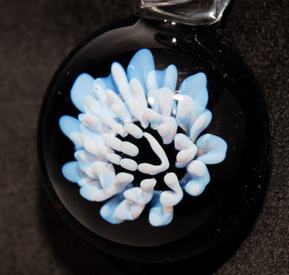 Dahlia Flower Glass Pendant Handmade Necklace Artisan Jewelry Collector Art Gift