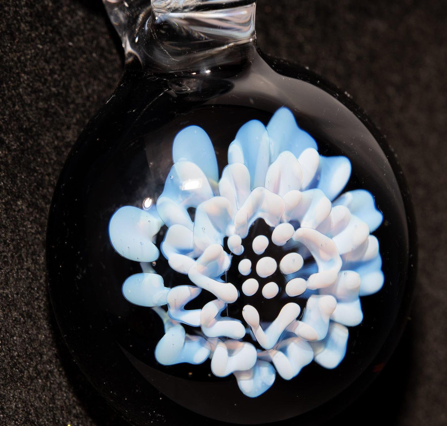 Dahlia Flower Glass Pendant Handmade Necklace Artisan Jewelry Collector Art Gift