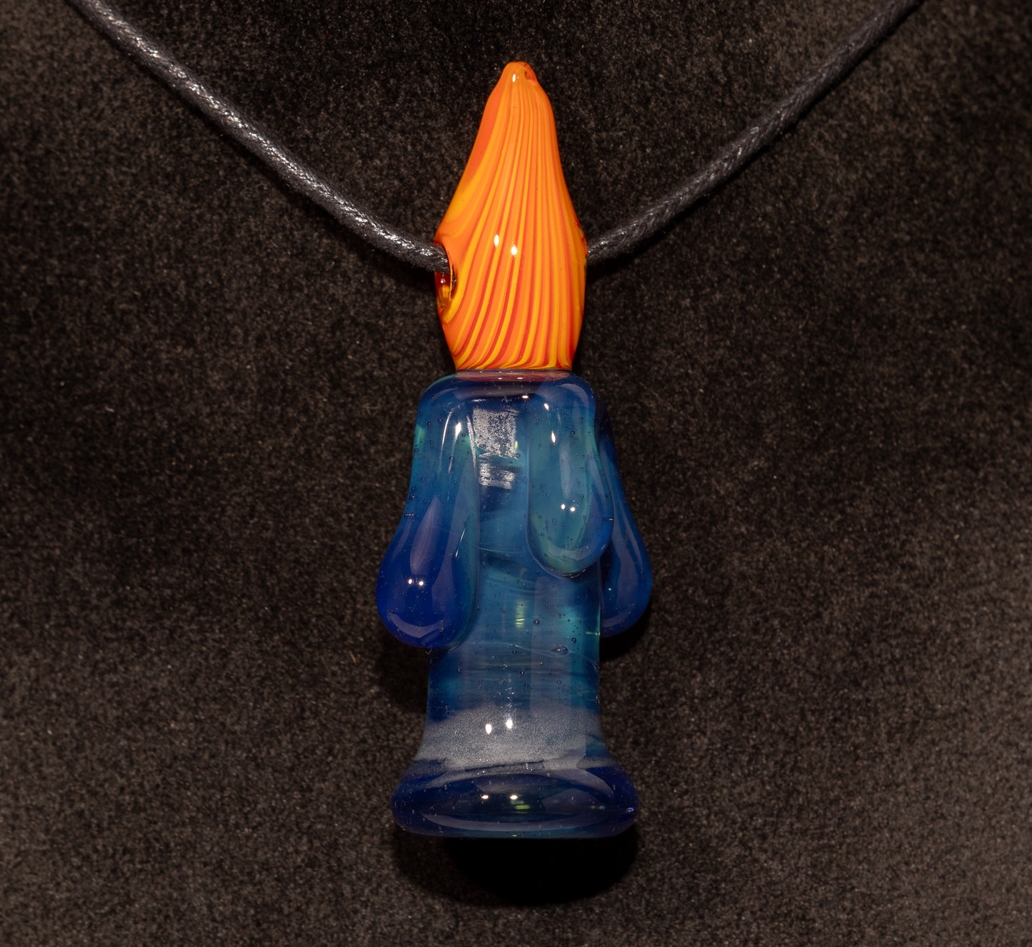 Golden Candlelight Pendant | Wax Drip Glass Necklace | Fall Fire Jewelry | Cozy Autumn Accessory Gift