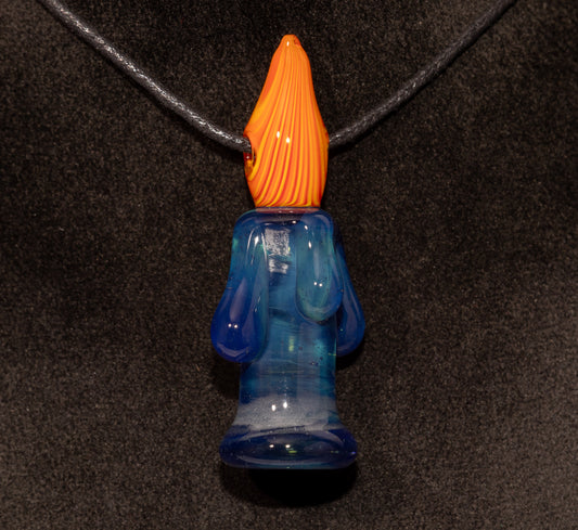 Golden Candlelight Pendant | Wax Drip Glass Necklace | Fall Fire Jewelry | Cozy Autumn Accessory Gift