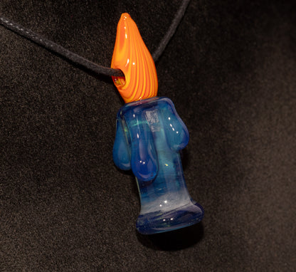 Golden Candlelight Pendant | Wax Drip Glass Necklace | Fall Fire Jewelry | Cozy Autumn Accessory Gift