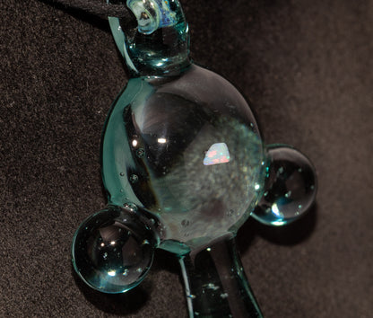 Handblown Opal Pendant | Silver-Striking Glass Amulet Art | Color-Shifting Talisman Borosilicate Gift