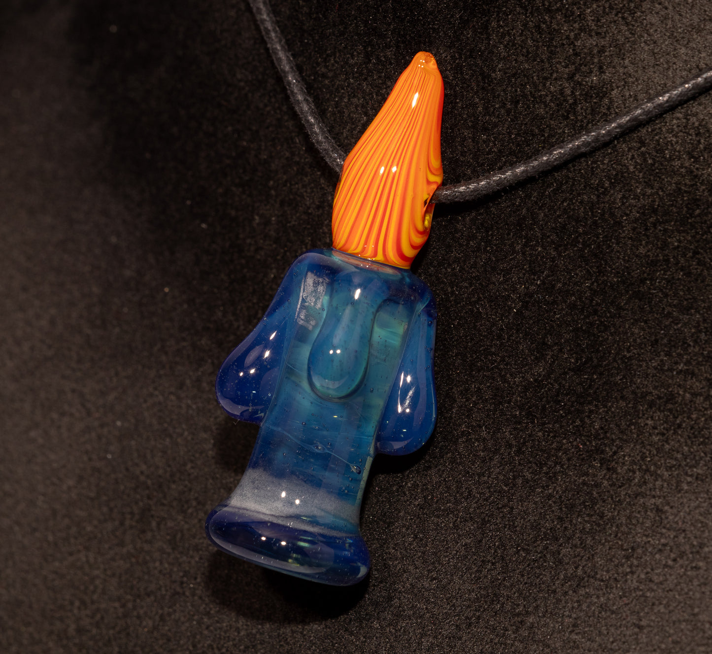 Golden Candlelight Pendant | Wax Drip Glass Necklace | Fall Fire Jewelry | Cozy Autumn Accessory Gift