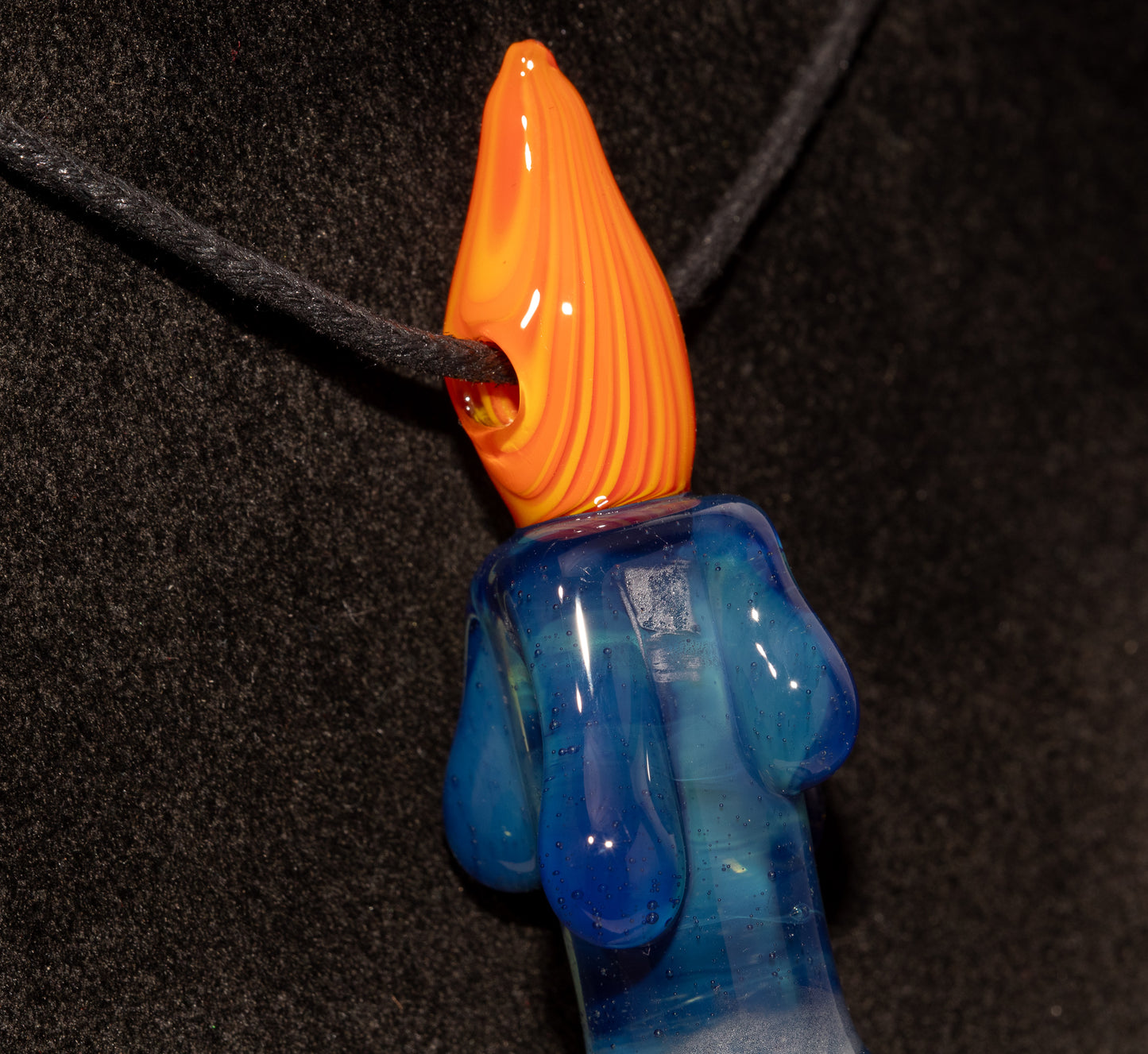 Golden Candlelight Pendant | Wax Drip Glass Necklace | Fall Fire Jewelry | Cozy Autumn Accessory Gift