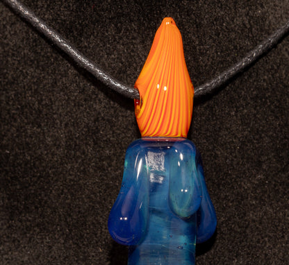 Golden Candlelight Pendant | Wax Drip Glass Necklace | Fall Fire Jewelry | Cozy Autumn Accessory Gift