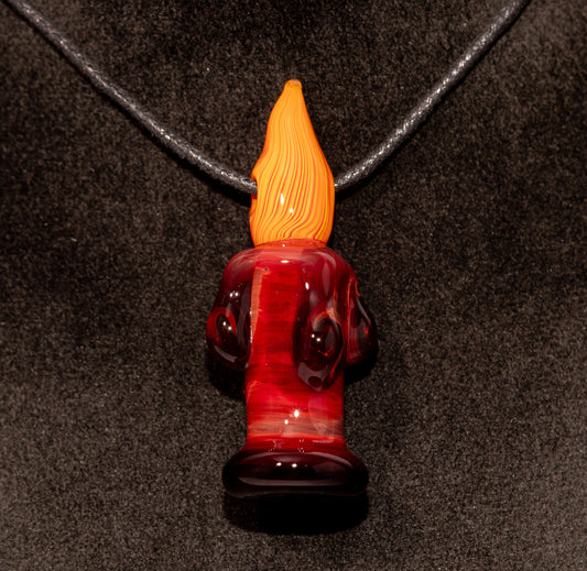 Autumn Ember Glass Pendant | Candle Flame Necklace | Warm Glow Jewelry | Handblown Borosilicate Art Gift