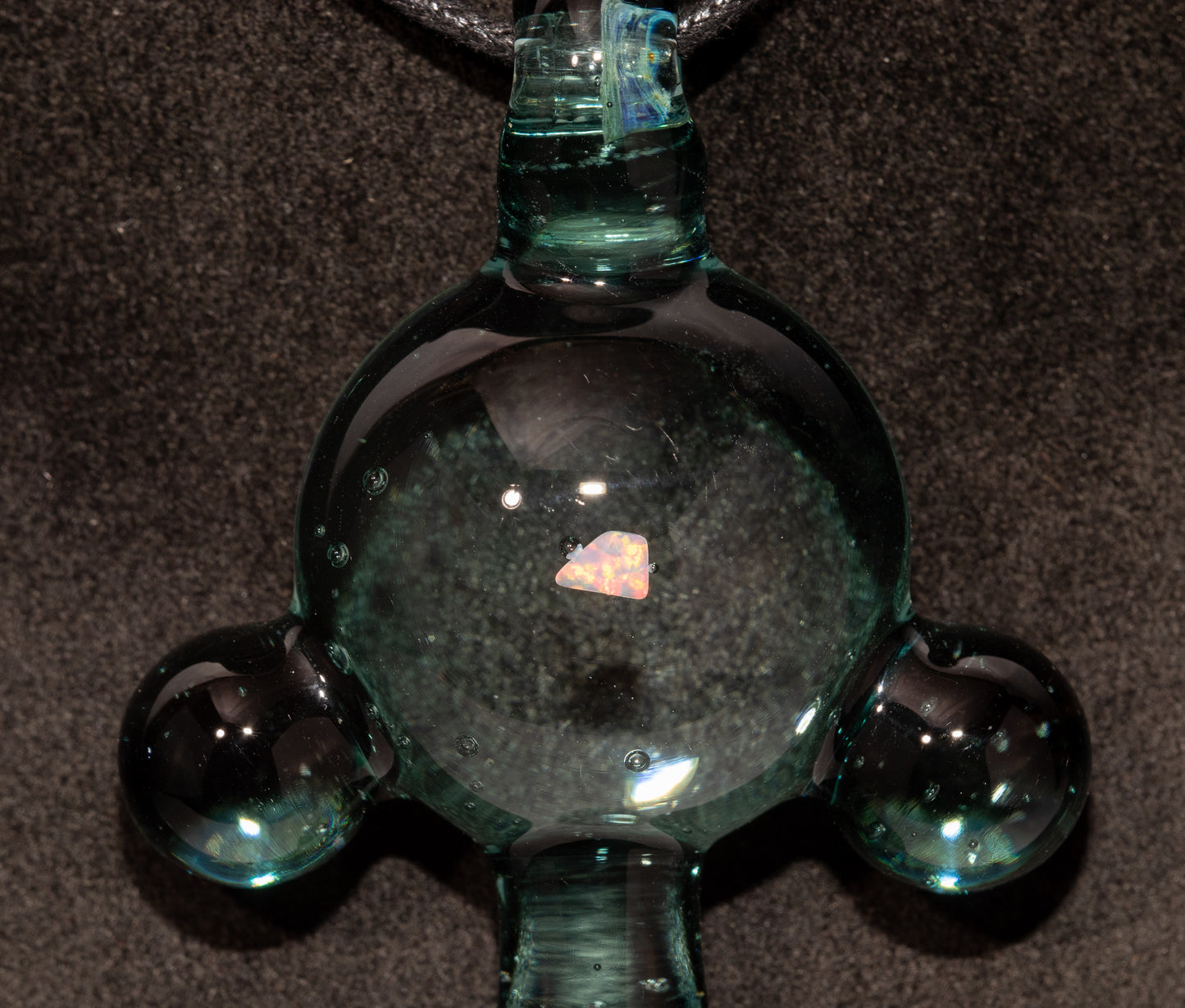 Handblown Opal Pendant | Silver-Striking Glass Amulet Art | Color-Shifting Talisman Borosilicate Gift