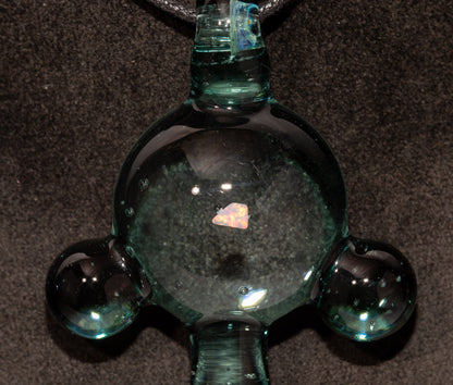 Handblown Opal Pendant | Silver-Striking Glass Amulet Art | Color-Shifting Talisman Borosilicate Gift