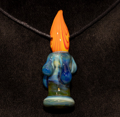 Flickering Flame Glass Pendant | Wax Drip Candle Necklace | Cozy Firelight Jewelry | Fall Season Gift Idea