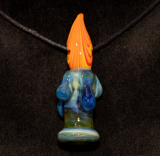 Flickering Flame Glass Pendant | Wax Drip Candle Necklace | Cozy Firelight Jewelry | Fall Season Gift Idea