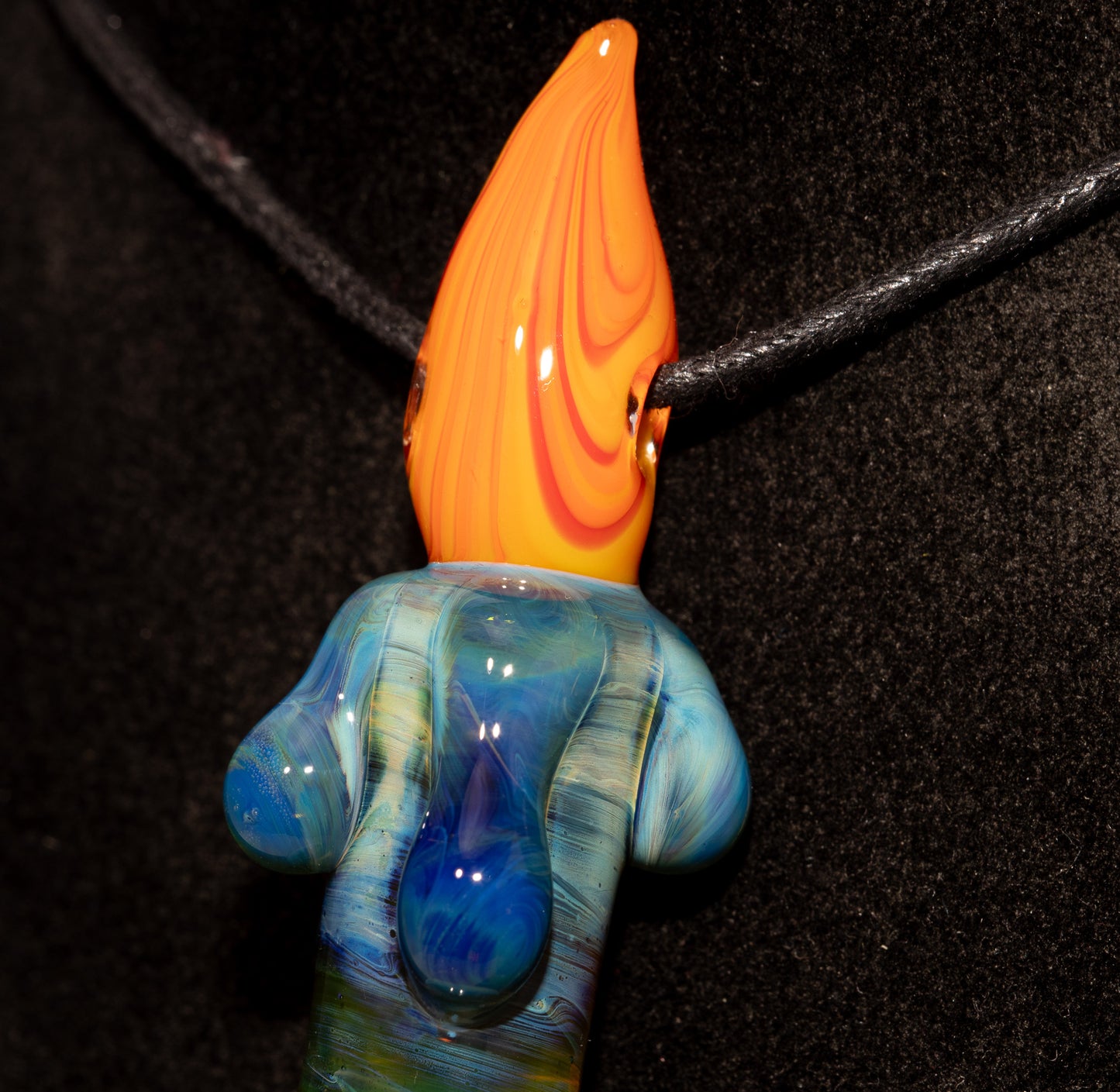 Flickering Flame Glass Pendant | Wax Drip Candle Necklace | Cozy Firelight Jewelry | Fall Season Gift Idea