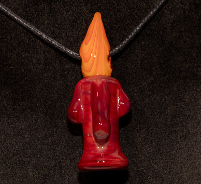 Amber Light Glass Pendant | Dripping Candle Flame Jewelry | Autumn Glow Necklace | Artisan Borosilicate Art