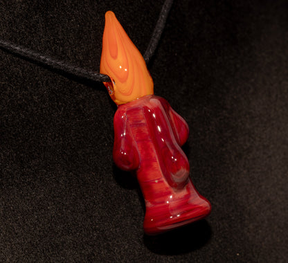 Amber Light Glass Pendant | Dripping Candle Flame Jewelry | Autumn Glow Necklace | Artisan Borosilicate Art