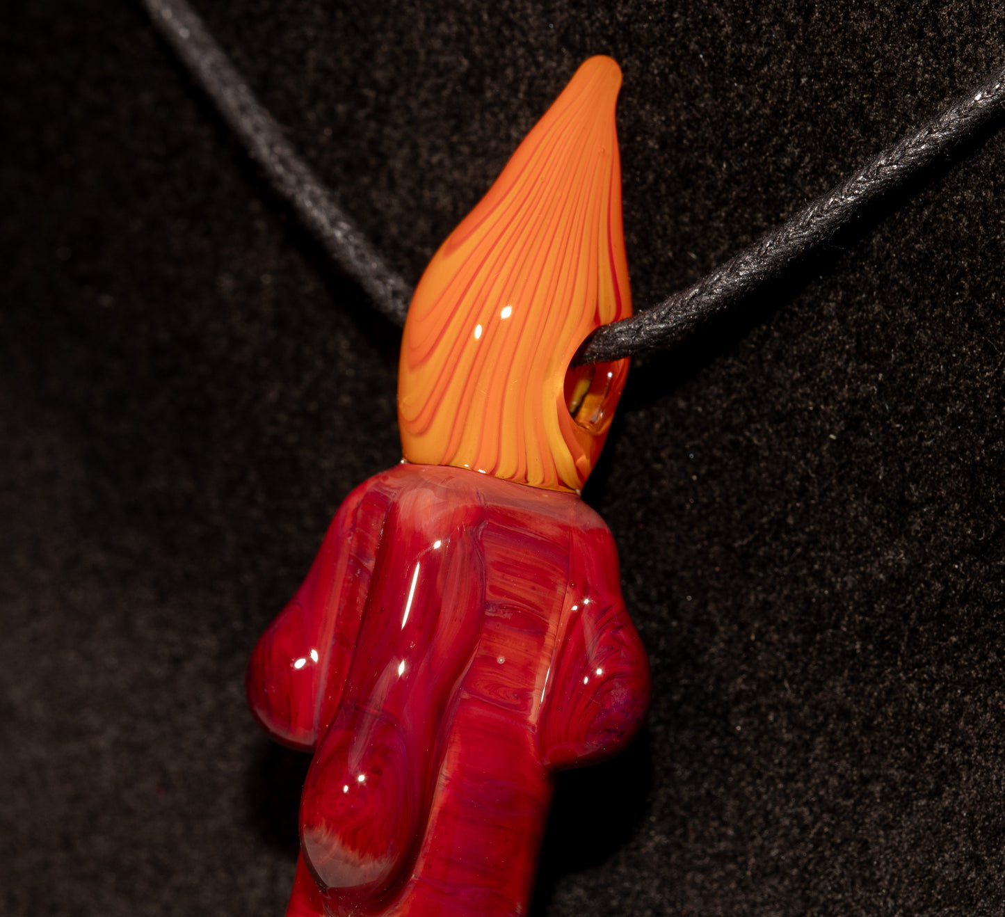 Amber Light Glass Pendant | Dripping Candle Flame Jewelry | Autumn Glow Necklace | Artisan Borosilicate Art